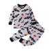 Outfit Clothes For Boys Toddler Kids Outfit Bat Prints Long Sleeves Tops Pants Pajams 2Pcs Set Outfits For 3-4 Years