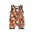 Carolilly Independence Day 0-18M Baby Boys Casual Crewneck Jumpsuit Sleeveless Cattle Head Print Romper Summer Clothes