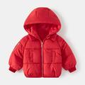 Gubotare 2023 Fall Jackets for Toddler Kids Child Toddler Baby Boys Girls Solid Long Sleeve Patchwork Winter Coats Jacket Red 18-24 Months