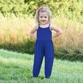 EGNMCR Baby Summer Jumpsuits for Girls Kids Cute Backless Harem Strap Romper Jumpsuit Toddler Pants (Blue 4-5 Years) - Baby deals