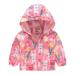 Toddler Boys Girls Casual Jackets Printing Cartoon Hooded Outerwear Zipper Coats Long Sleeve Windproof Coats Pink 100