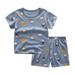 Toddler Shorts Suits Outfit Kid Short Sleeve Shirt Top Casual Suit Summer Outfits Solid Short Sleeve Grey 130