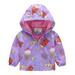 Toddler Boys Girls Casual Jackets Printing Cartoon Hooded Outerwear Zipper Coats Long Sleeve Windproof Coats Brown 120