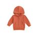 Qtinghua Infant Toddler Baby Boy Girl Zipper Jacket Solid Color Casual Hoodie Sweatshirt Outwear Spring Fall Clothes Light Orange 4-5 Years