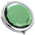 Hemoton Portable Foldable Pocket Metal Makeup Compact Mirror Woman Cosmetic Mirror Double Sides (Green)