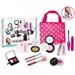 Pretend Play Makeup Kit. Designer Girls Beauty Basics 12 Piece Polka Dot Handbag Set