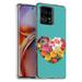 TalkingCase Slim Phone Case Compatible for Motorola Edge Plus 2023/ Edge+ 2023/ Edge 40 Pro Flower Heart Cyan Print Lightweight Soft USA