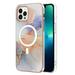 Elepower for Apple iPhone 13 Pro Case Marble Pattern Translucent Magnetic Cover for Girls Women with MagSafe Shockproof TPU Drop Protection for iPhone 13 Pro Phone Case Gold Marble