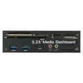 GoolRC Multi-Function USB 3.0 Hub eSATA Port Internal Reader PC Dashboard Media Front Panel Audio for MS CF TF M2 MMC Memory Cards Fits 5.25 Bay