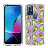 TalkingCase Slim Phone Case Compatible for Motorola Moto G Play 2023/ G Pure/ G Power 2022 GRN Health Avocado Print w/ Tempered Glass Screen Protector Lightweight Soft Print in USA