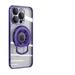 Decase Plating Clear Case Compatible with Mag Safe Accessories for iPhone 12 Pro Max Shockproof Kickstand Ring Holder Stand Case Luxury Magnetic for Car Mount Holder Slim Hard Back Case darkpurple