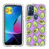 TalkingCase Slim Phone Case Compatible for Motorola Moto G Play 2023/ G Pure/ G Power 2022 GRN Health Avocado Print w/ Tempered Glass Screen Protector Lightweight Soft Print in USA