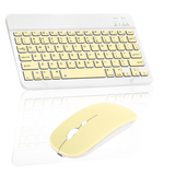 Rechargeable Bluetooth Keyboard and Mouse Combo Ultra Slim Full-Size Keyboard and Ergonomic Mouse for Xiaomi Redmi Note 10 Pro and All Bluetooth Enabled Mac/Tablet/iPad/PC/Laptop -Banana Yellow