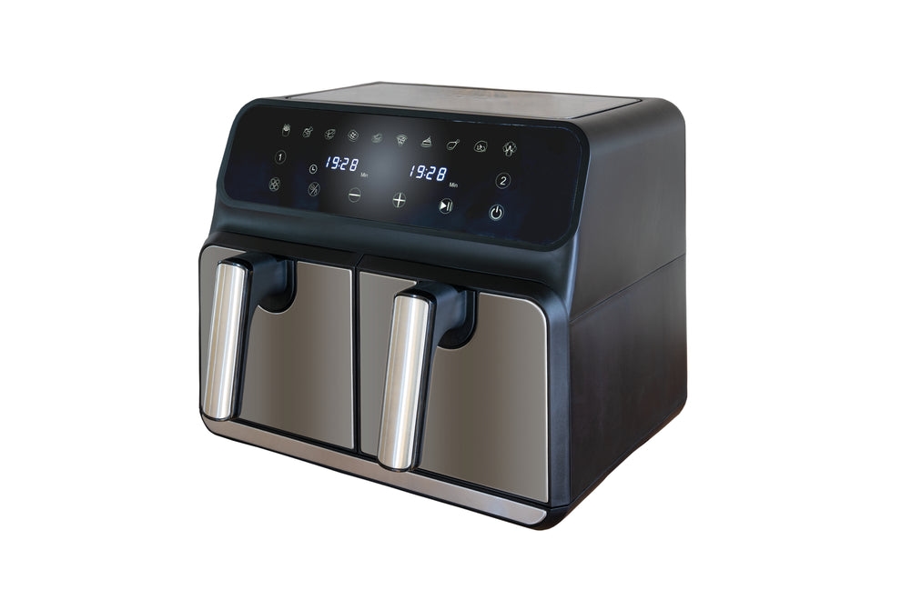 Unold 58685 Heißluftfritteuse Doppelkammer TWIN ZONE 1.700 Watt Leistung 8L Volumen verteilt auf 2 Kammern Image