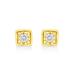 Women's Yellow Gold Over Silver 1/10 Cttw Miracle-Set Diamond Stud Earrings - Choice Of Shape by Haus of Brilliance in Square