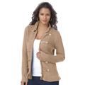 Plus Size Women's Military Cardigan by Roaman's in New Khaki (Size 4X) Sweater