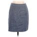 Ann Taylor LOFT Casual Skirt: Blue Solid Bottoms - Women's Size 0 Petite