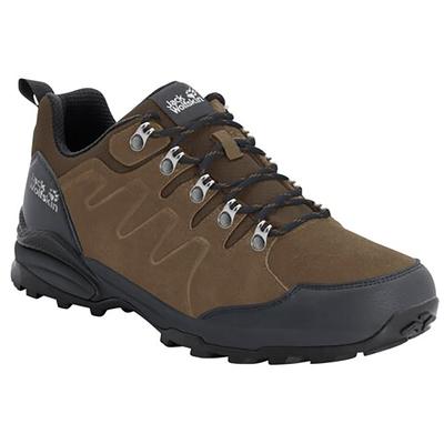 Wanderschuh JACK WOLFSKIN "REFUGIO TEXAPORE LOW M", Gr. 40, braun, Leder, Textil, sportlich, Schuhe, wasserdicht