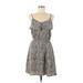 H&M Casual Dress: Green Acid Wash Print Dresses - Women's Size 8