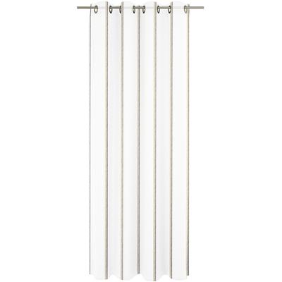 Gardine WIRTH "Chloé", braun (braun, weiß), B:700cm H:245cm, Polyester, Gardinen, Fertigstore mit Ösen (Ø 4 cm) nach Maß Image