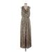 Great Jones Casual Dress - Wrap: Brown Snake Print Dresses - Women's Size 6