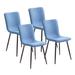 Corrigan Studio® Alaizha Fabric Dining Chair w/ Iron Legs Upholstered in Blue | 33.46 H x 16.93 W x 22.05 D in | Wayfair