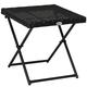 Outsunny Garden Small Folding Square Rattan Coffee Table Bistro Balcony Outdoor Wicker Weave Side Table 40H x 40L x 40Wcm Black