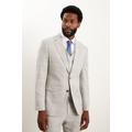 Tailored Fit Grey Textured Check Suit Jacket