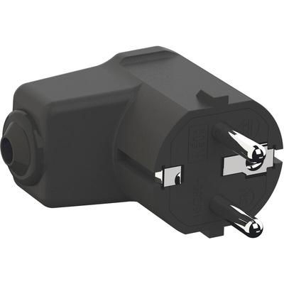 960.102 Schutzkontakt-Winkelstecker Polypropylen 250 v Schwarz IP20 - Bachmann Image