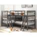 L-Shaped Full-Length Guardrail Bunk Bed, Space-Saving and Stylish Design