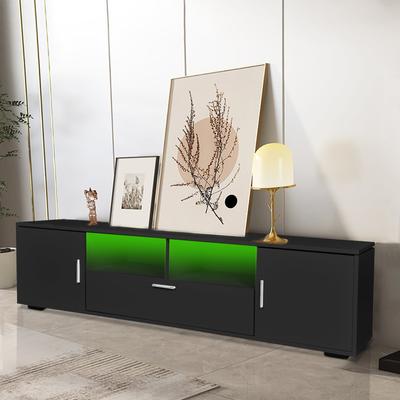 Modern LED TV Stand Entertainment Center with Cable Management and Immersive LED Lights, Suitable for TVs up to 75"