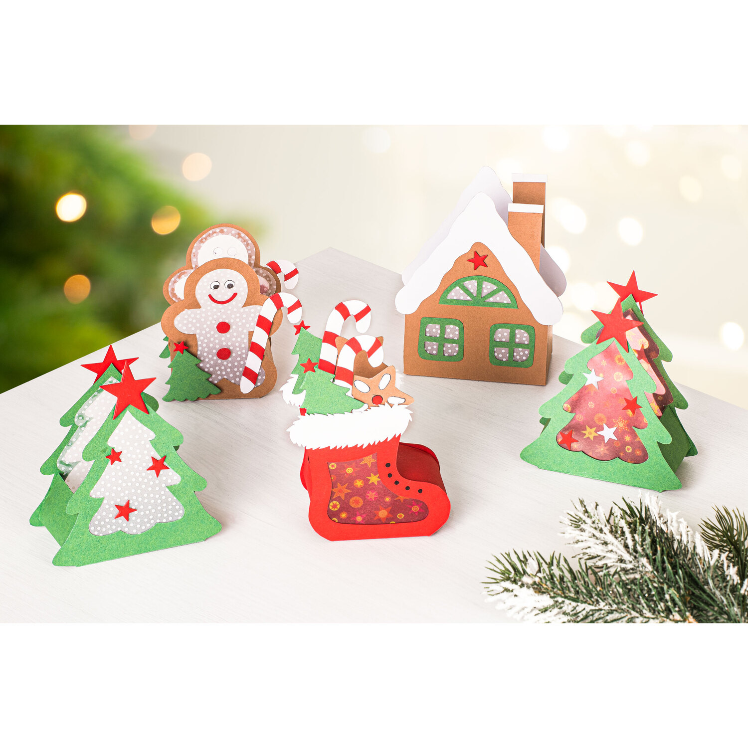 buttinette Kit créatif en papier "lumignons - Noël", 5 pièces
