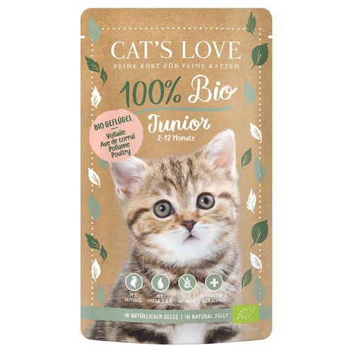 6x100g Cat's Love Bio Junior Geflügel Katzenfutter nass