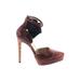 Luichiny Heels: Red Jacquard Shoes - Women's Size 8
