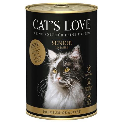6x400g Cat's Love Senior Ente Katzenfutter nass