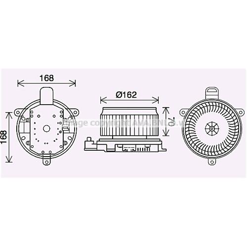 AVA QUALITY COOLING Innenraumgebläse Ø165mm 165mm für LEXUS TOYOTA 8710360390 8710360480 TO8740