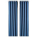 IKEA HILLEBORG Room Darkening Curtains, 1 Pair, 145x300 cm, Blue