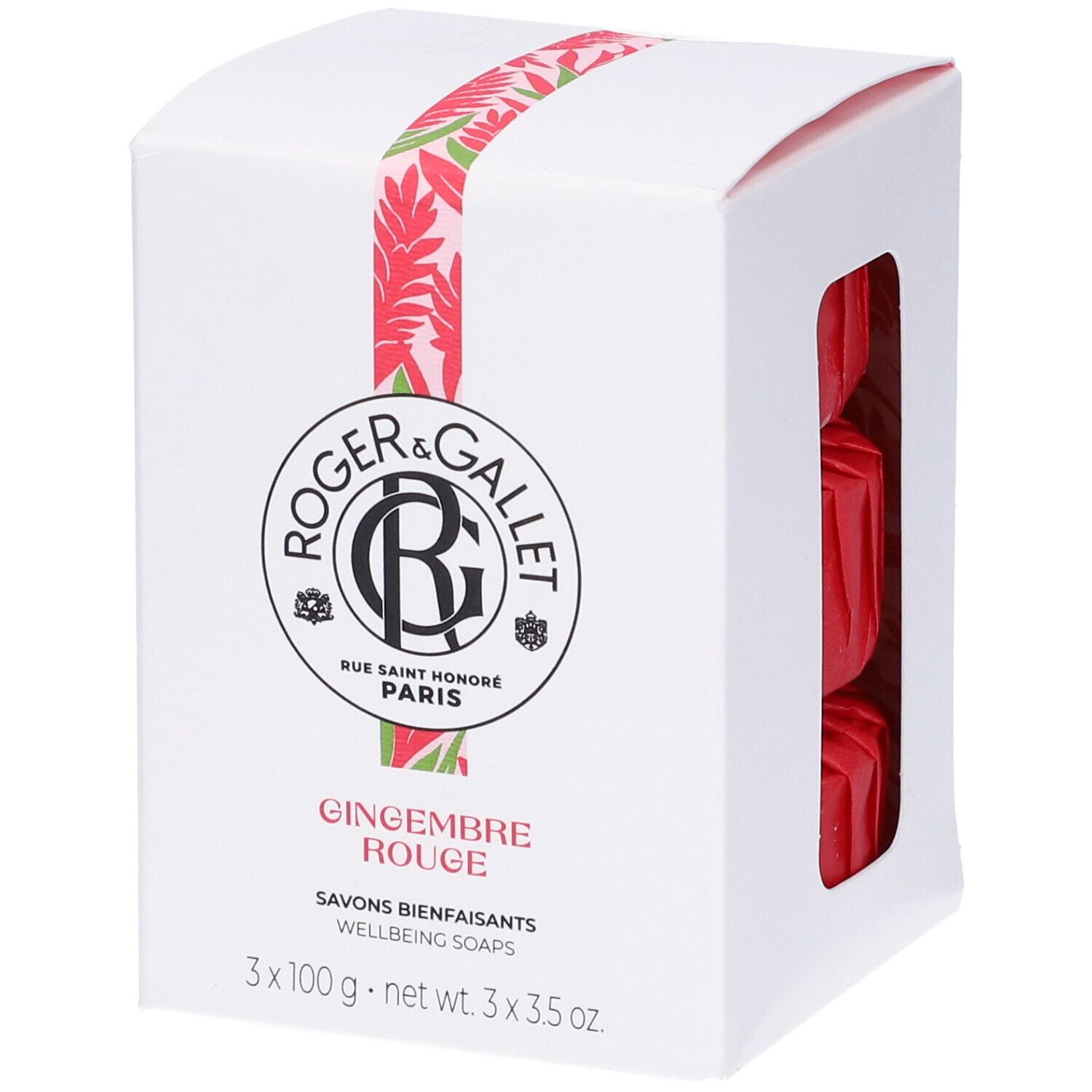 ROGER&GALLET Gingembre Rouge Box Saponette 3 300 g Sapone