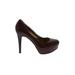 Nine West Heels: Pumps Platform Cocktail Party Brown Print Shoes - Women's Size 7 - Round Toe