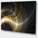 The Twillery Co.® Corwin Abstract 'Yellow Fractal Light Art' Graphic Art Canvas/Metal in Black | 30 H x 40 W x 1.5 D in | Wayfair