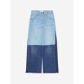 Chloé Girls Contrast Denim Trousers In Blue Size 6 Yrs