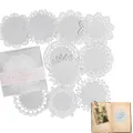 Dentelle Papier Feuilles 10pcs BRICOLAGE Dentelle Papier Autocollant Décoratif Napperons Napperon En