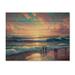 Dovecove Ocean in All It's Beaty II - Modern Landscape Beach Print on Natural Pine Wood in Black/Blue/Brown | 10 H x 20 W x 0.78 D in | Wayfair