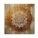 Bungalow Rose White & Gold Mandala VI - Boho Mandala Print on Natural Pine Wood in Black | 35 H x 35 W x 0.78 D in | Wayfair