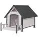 Tucker Murphy Pet™ Altemos Wood Dog House Wood House in Gray | 32.6 H x 45 W x 32.9 D in | Wayfair D0F116D1E783422F89C20D29CBCE6E62