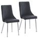 Orren Ellis Yushica Metal Side Chair Dining Chair Faux Leather/Upholstered/Metal in Black | 37 H x 18 W x 22 D in | Wayfair