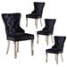 Rosdorf Park Mihriban Tufted Velvet Side Chair Dining Chair Wood/Upholstered/Velvet in Black | 36.5 H x 21.25 W x 25.25 D in | Wayfair