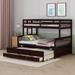 Harriet Bee Katrine Twin-Over-Full Bunk Bed w/ Twin size Trundle Wood in Brown | 63 H x 57 W x 77 D in | Wayfair D805B0D6EAFB4716A4DB2787FEBA85CE