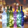Guirxiété lumineuse LED pour bouteille de vin avec liège étanche à piles décoration de vacances