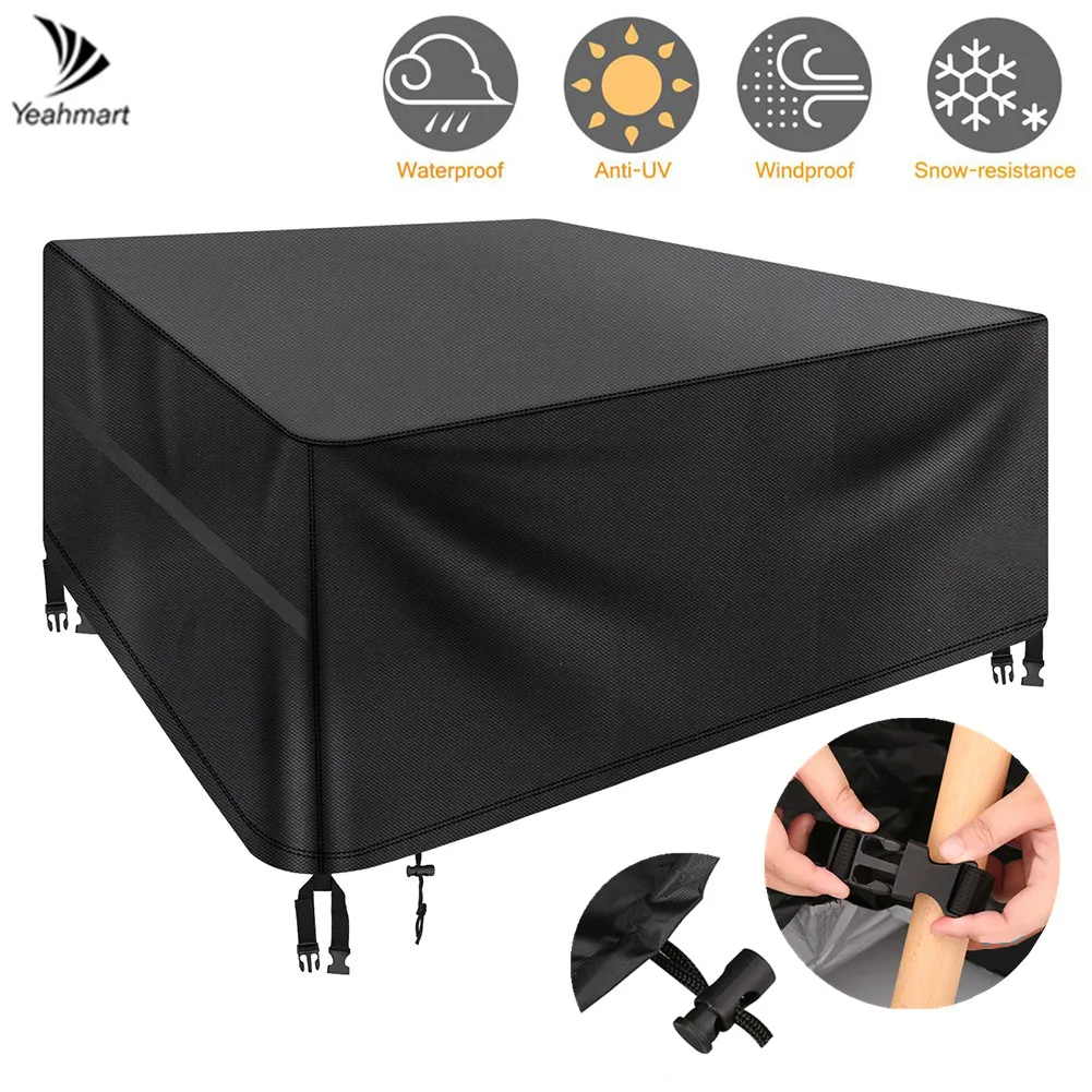 Juste de meubles de jardin avec évent, imperméable, coupe-vent, anti-UV, rapDuty Rip Verde, 600D, Oxford, pack de couverture de table de jardin